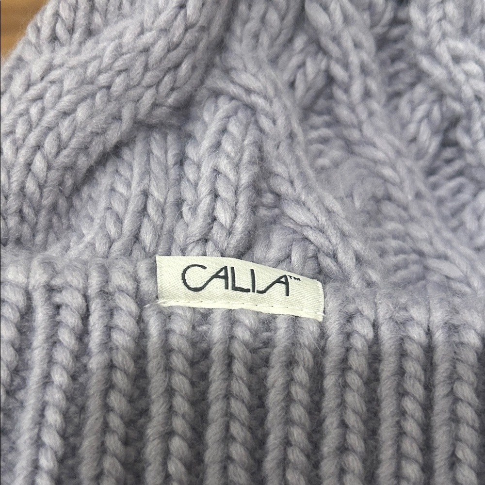 CALIA by Carrie Underwood Gray Knit Pom-Pom Hat - Picture 3 of 5